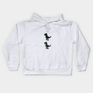 dinosaurs in a monochrome color scheme Kids Hoodie